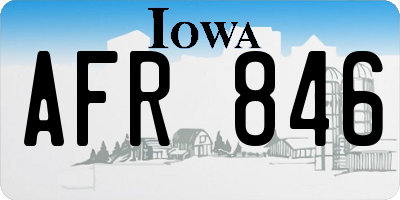 IA license plate AFR846