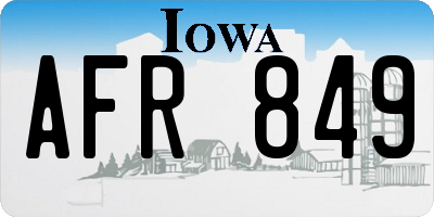 IA license plate AFR849