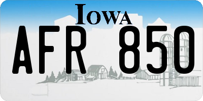 IA license plate AFR850