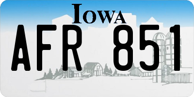 IA license plate AFR851