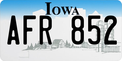 IA license plate AFR852