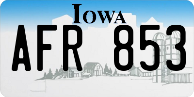 IA license plate AFR853