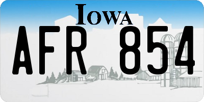 IA license plate AFR854