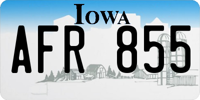 IA license plate AFR855