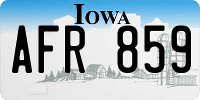 IA license plate AFR859