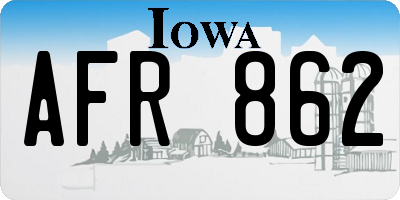 IA license plate AFR862