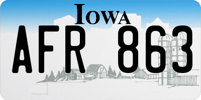 IA license plate AFR863