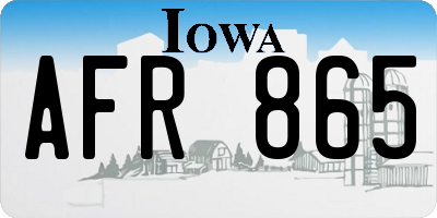IA license plate AFR865