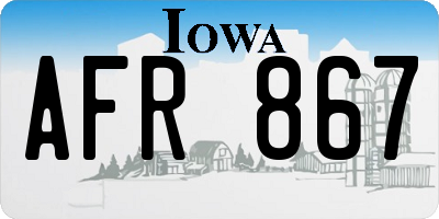 IA license plate AFR867