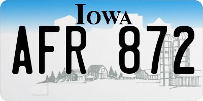 IA license plate AFR872