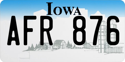 IA license plate AFR876
