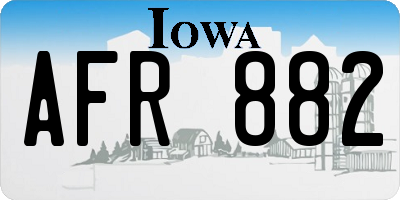 IA license plate AFR882