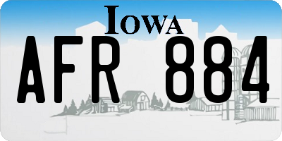 IA license plate AFR884