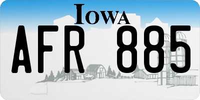 IA license plate AFR885
