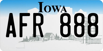 IA license plate AFR888