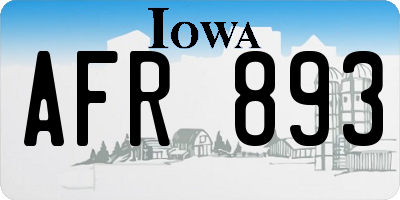 IA license plate AFR893