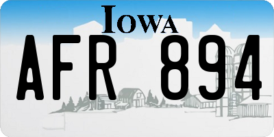 IA license plate AFR894