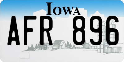 IA license plate AFR896