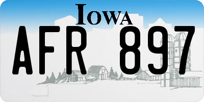 IA license plate AFR897
