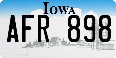 IA license plate AFR898