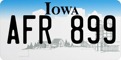 IA license plate AFR899
