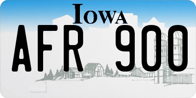 IA license plate AFR900