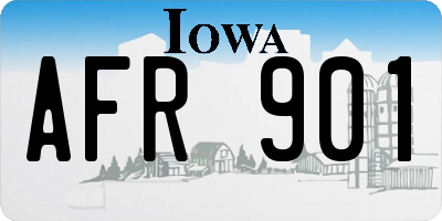 IA license plate AFR901