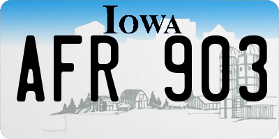 IA license plate AFR903