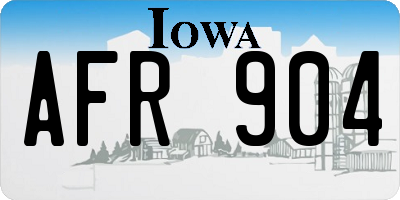 IA license plate AFR904