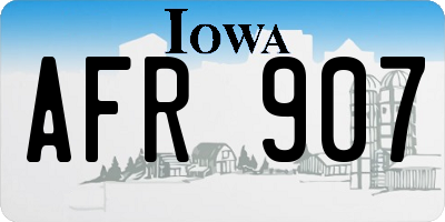 IA license plate AFR907