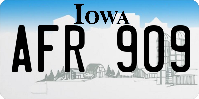 IA license plate AFR909
