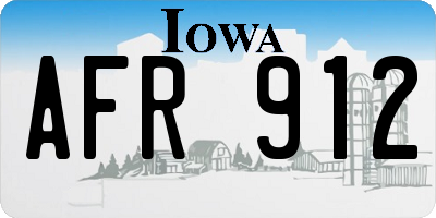 IA license plate AFR912