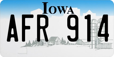 IA license plate AFR914