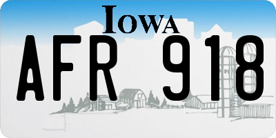 IA license plate AFR918