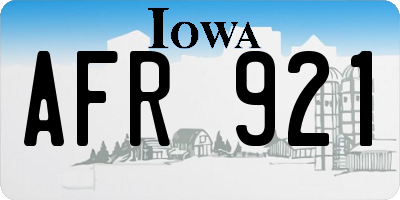 IA license plate AFR921