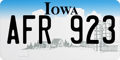 IA license plate AFR923