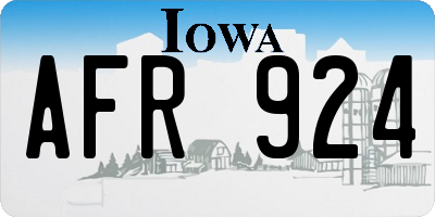 IA license plate AFR924