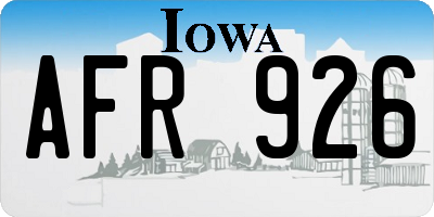 IA license plate AFR926