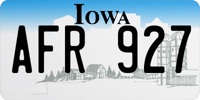 IA license plate AFR927