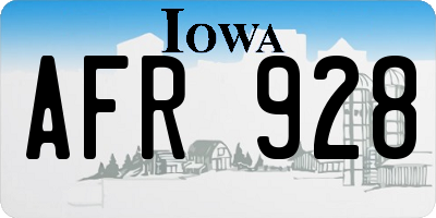 IA license plate AFR928