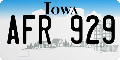 IA license plate AFR929