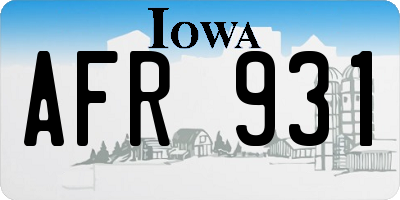 IA license plate AFR931
