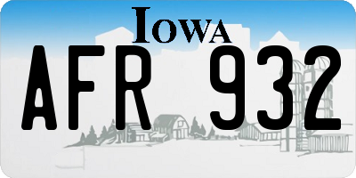 IA license plate AFR932