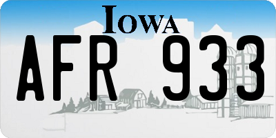 IA license plate AFR933