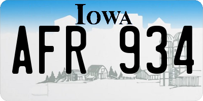 IA license plate AFR934