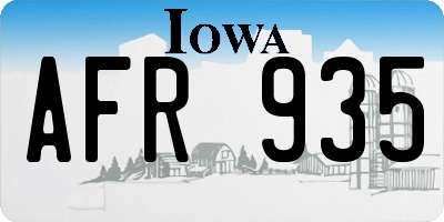 IA license plate AFR935