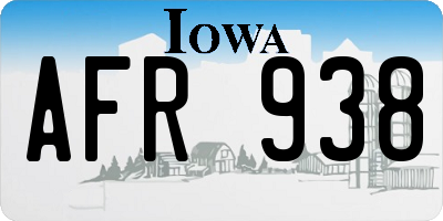 IA license plate AFR938