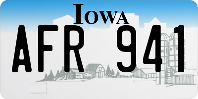 IA license plate AFR941
