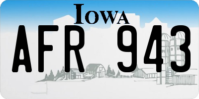 IA license plate AFR943