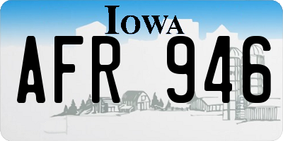 IA license plate AFR946
